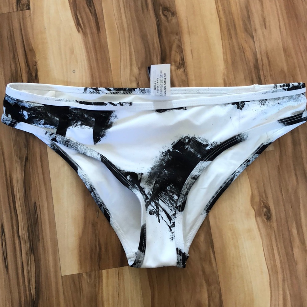 Black and White Tavik Bathing Suit Bottoms